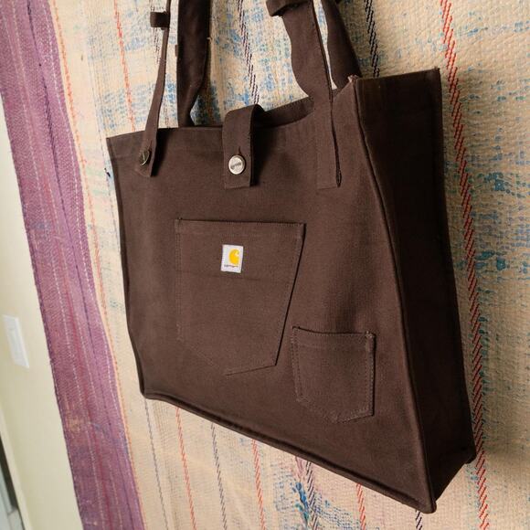 Upcycled handmade carhartt canvas tote bag - Picture 4 of 7